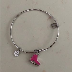 Angelica silver pink skate bangle bracelet